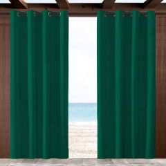 Sunbrella Canvas Forest Green 5446-0000 Outdoor Curtain with Grommets