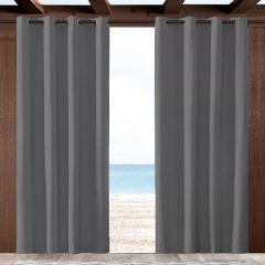 Sunbrella Cast Charcoal 40483-0001 Outdoor Curtain with Grommets