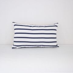 Indoor/Outdoor Sunbrella Lido Indigo - 20x12 Horizontal Stripes Throw Pillow (quick ship)