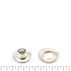 DOT® Grommet with Plain Washer #00 Nickel-Plated Brass 3/16" 1-gross (144)