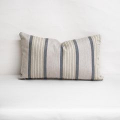 Indoor/Outdoor Sunbrella Cove Pebble - 20x12 Vertical Stripes Throw Pillow