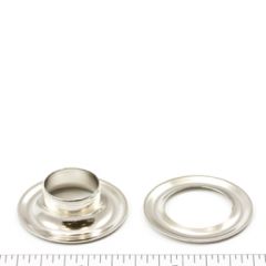 DOT Grommet with Plain Washer #5 Brass Nickel Plated 5/8 inch 1-gross (144)