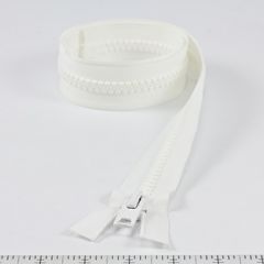 YKK Vislon #10 Separating Zipper AutoLok Short Single Pull Metal Slider VFUVOL-106 DA E 36 inch White