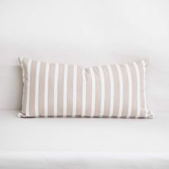 Indoor/Outdoor Sunbrella Shore Linen - 24x12 Vertical Stripes Throw Pillow