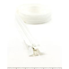 YKK Vislon #10 Separating Zipper AutoLock Double Pull Plastic Slider VFUVOL 107TX 120 inch White