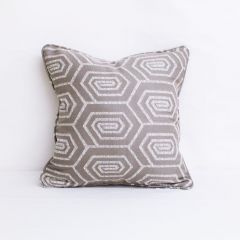 Indoor/Outdoor Sunbrella Daze Oat - 18x18 Vertical Stripes Throw Pillow with Welt