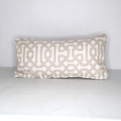 Indoor/Outdoor Sunbrella Fretwork Flax - 24x12 Throw Pillow