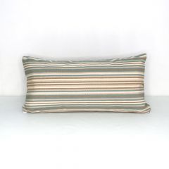 Indoor/Outdoor Sunbrella Gavin Mist - 24x12 Horizontal Stripes Throw Pillow