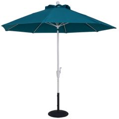 East Coast 9ft Octagon Aluminum Market Crank Auto Tilt Umbrella with Fiberglass Ribs and Sunbrella Fabric