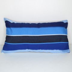 Indoor/Outdoor Sunbrella Milano Cobalt - 22x12 Horizontal Stripes Throw Pillow