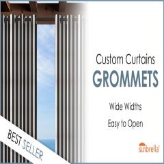 Custom Size Indoor/Outdoor Sunbrella Drapery Curtains with Grommets