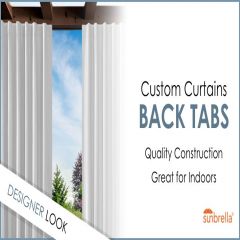 Custom Size Indoor/Outdoor Sunbrella Drapery Curtains with Back Tabs