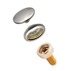 DOT® Durable™ Snap Fastener Set - Cloth-to-Surface (Nickel-Plated Brass) 5/8" Screw Stud