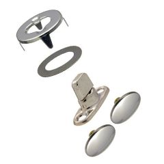 DOT® Durable™ Turn Button Fastener Set - Cloth-to-Cloth (Nickel-Plated Brass)