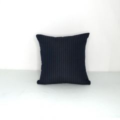 Indoor/Outdoor Sunbrella Scale Indigo - 18x18 Vertical Stripes Throw Pillow