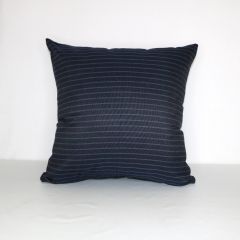 Indoor/Outdoor Sunbrella Scale Indigo - 20x20 Horizontal Stripes Throw Pillow