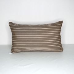 Indoor/Outdoor Sunbrella Scale Taupe - 20x12 Horizontal Stripes Throw Pillow