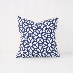 Indoor/Outdoor Sunbrella Luxe Indigo - 18x18 Vertical Stripes Throw Pillow