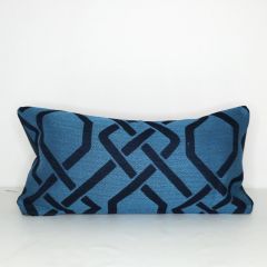 Indoor/Outdoor Sunbrella Thibaut Seagate Navy - 24x12 Throw Pillow