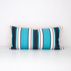 Indoor/Outdoor Sunbrella Token Surfside - 24x12 Vertical Stripes Throw Pillow