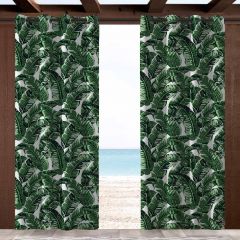 Sunbrella Tropics Jungle 145214-0000 Outdoor Curtain with Grommets