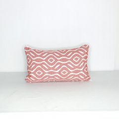 Indoor/Outdoor Sunbrella Welcome Guava - 20x12 Horizontal Stripes Throw Pillow