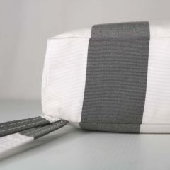 Sunbrella Yacht Stripe Charcoal Indoor / Outdoor Patio Seat Cushion Cover 48 x 22.5 x 3 (quick ship)