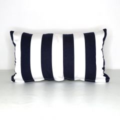 Indoor/Outdoor Sunbrella Yacht Stripe Navy - 20x12 Vertical Stripes Throw Pillow