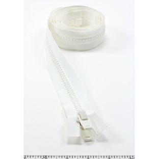 YKK® #10 White Style C Single Non-Locking Metal Zipper Pull (Molded Tooth  Chain)