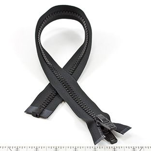 YKK #10 Molded Extra-Heavy Separating Zipper, Black or White, 18”-144”