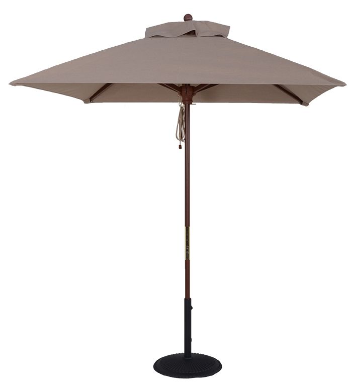 Large 11 Feet Round Wooden Sunbrella Fabric in Any Color Outdoor Market  Umbrella with Pulley System - choose any Sunbrella Fabric #WMAXUMa 
