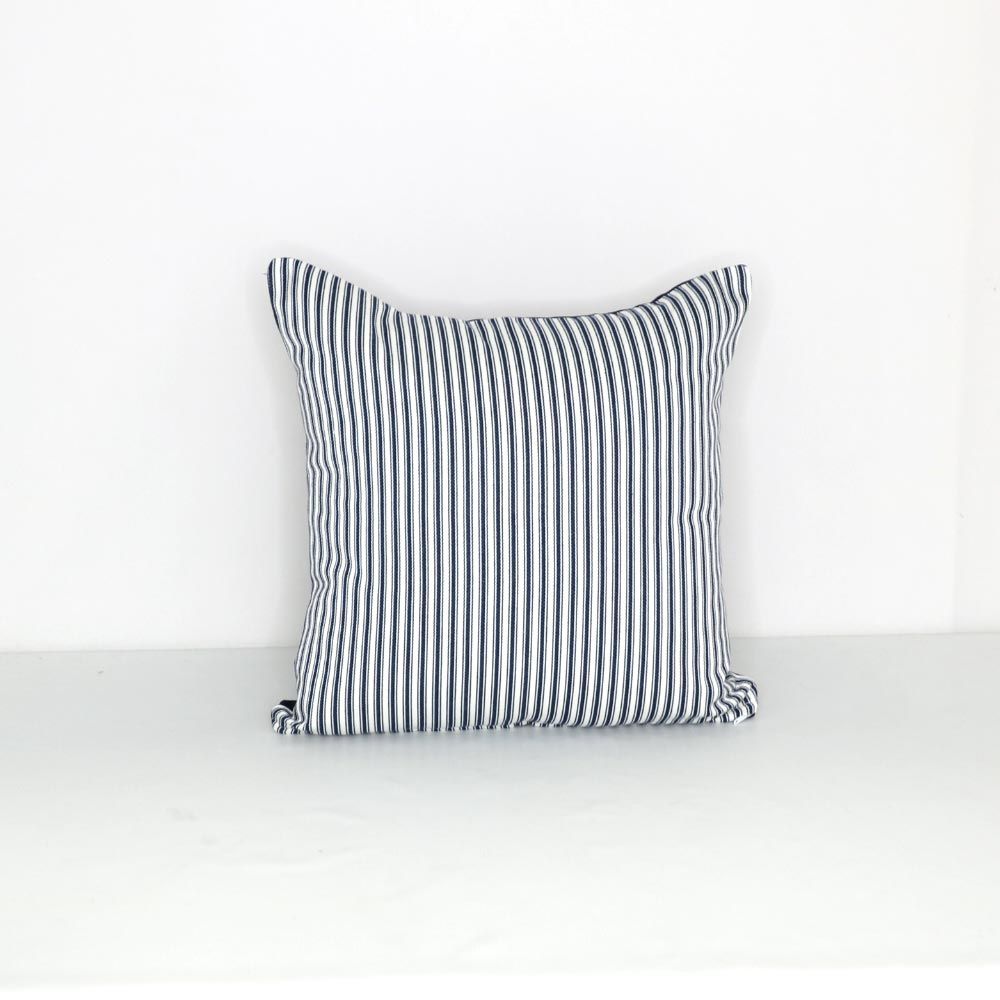Black Ticking Stripe Throw Pillow Cover 18x18