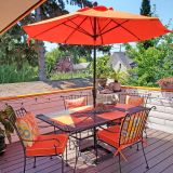 East Coast 7.5ft Octagon Aluminum Market Crank Umbrella with Fiberglass Ribs and Sunbrella Fabric