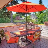 East Coast 7.5ft Octagon Aluminum Market Crank Umbrella with Fiberglass Ribs and Sunbrella Fabric