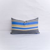 Indoor/Outdoor Robert Allen Sunbrella Boca Linda Blue Tide - 20x12 Horizontal Stripes Throw Pillow (quick ship)