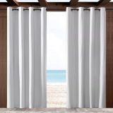 Sunbrella Canvas White 57003-0000 Outdoor Curtain with Grommets
