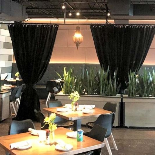 SPECTRUM Custom Sunbrella indoor/outdoor Curtain with grommets and weighted hem SPECTRUM Custom Sunbrella indoor/outdoor Curtain with grommets and weighted hem