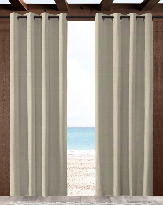 beige curtain material
