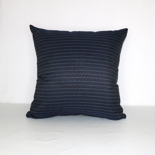 Buy Indoor Outdoor Sunbrella Scale Indigo 20x20 Horizontal Stripes Throw Pillow
