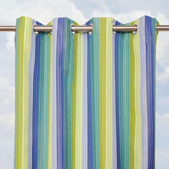 Custom Curtain With Striped Sunbrella Fabric Options And Grommets Custom Curtain With Striped Sunbrella, Sunbrella Outdoor Curtains